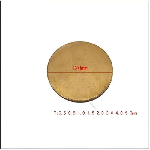 H62 Durchmesser 30 50 60 80 100 150 200 mm dick 0,5 1,0 2,0 mm Messingscheibe Messingdichtung Runde Platte aus reinem Kupfer Schneiden von Messingteilen(Dia 120mm,T-2.0mm) von RTKYYZ