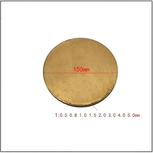 H62 Durchmesser 30 50 60 80 100 150 200 mm dick 0,5 1,0 2,0 mm Messingscheibe Messingdichtung Runde Platte aus reinem Kupfer Schneiden von Messingteilen(Dia 150mm,T-2.0mm) von RTKYYZ
