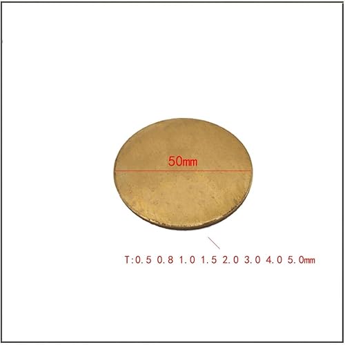 H62 Durchmesser 30 50 60 80 100 150 200 mm dick 0,5 1,0 2,0 mm Messingscheibe Messingdichtung Runde Platte aus reinem Kupfer Schneiden von Messingteilen(Dia 50mm,T-4.0mm) von RTKYYZ