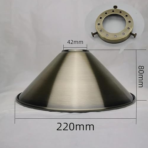 Lampenschirm aus Metall, fertiger Lampenschirm aus Eisen, 4 Stile, Lampenschirme, DIY-Metall, gebürstetes Gold, Bronze, Lampenzubehör(Cyan B with holder) von RTKYYZ