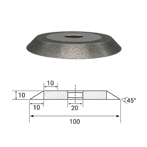 Schärfscheibe 100 mm 125 mm 150 mm Diamant-Schleifscheibe SDC Tct Sägeblattwerkzeuge 100/200/320/400 Körnung(100mm,320_45 DEGREE) von RTKYYZ