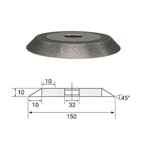 Schärfscheibe 100 mm 125 mm 150 mm Diamant-Schleifscheibe SDC Tct Sägeblattwerkzeuge 100/200/320/400 Körnung(150mm,100_45 DEGREE) von RTKYYZ