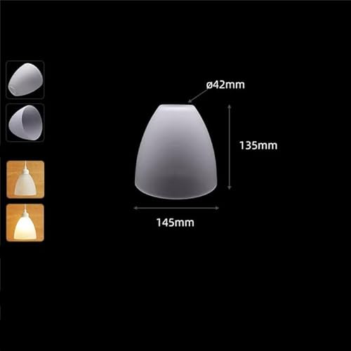 Vintage E27 Frost White Glass Shade Replacement with 4.2cm Opening, Frosted 42mm Hole Bell Shaped Lampshade for Pendant Lighting(03 D14.5cm) von RTKYYZ