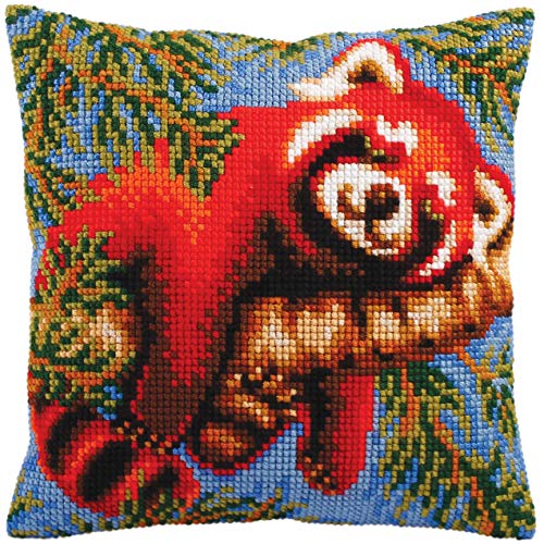 Collection D'Art CD5272 Kreuzstichkissen-Kit, Baumwolle Acryl, Red Panda, 40 x 40cm von RTO