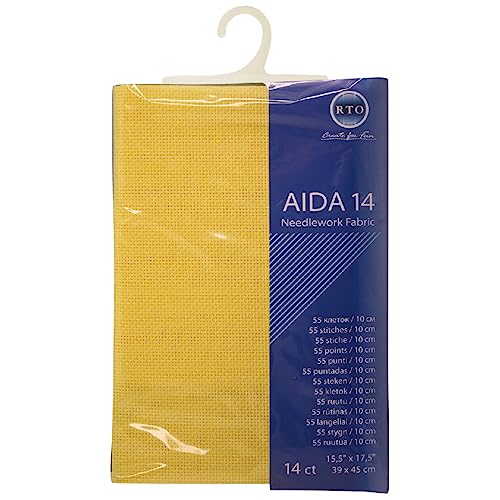RTO Aida Zuschnitt, 14ct, gelb, 39x45cm RTO Aida Zuschnitt, 14ct, gelb, 39x45cm von RTO