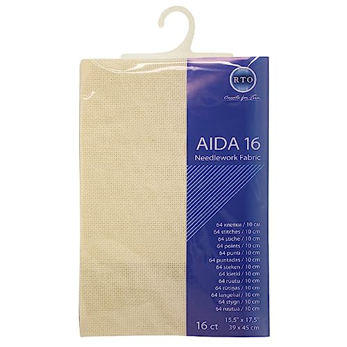 RTO Aida Zuschnitt, 16ct, Ecru dunkel, 39x45cm RTO Aida Zuschnitt, 16ct, Ecru dunkel, 39x45cm von RTO