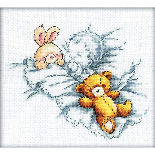 RTO Baby schläft Kreuzstichset, Baumwolle, Mehrfarbig, 20x18 cm von RTO