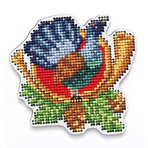 RTO EHW034 Vogel Kreuzstichset auf Holzplatte, Baumwolle, Mehrfarbig, 8x7.7 cm von RTO