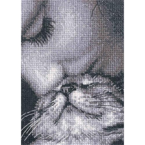 RTO Kreuzstich-Set, Motiv: Katze, C425, 9 x 12 cm, Stickerei, Handarbeit, DIY von RTO