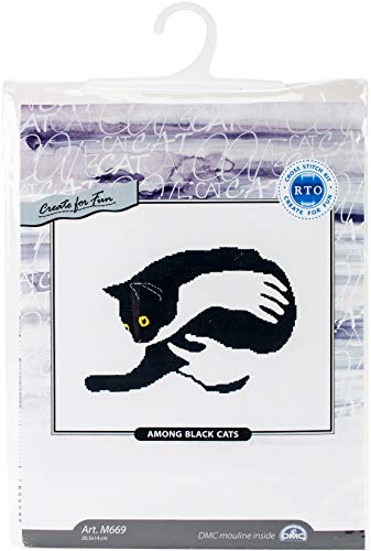 RTO M669 Schwarze Katze Kreuzstichset, Baumwolle, Mehrfarbig, 20,5x14 cm von RTO