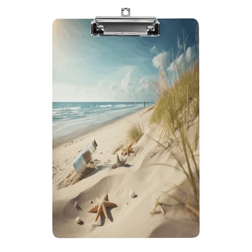 Acryl-Klemmbrett, 32,5 x 21,6 cm, lustig, Strand, Meer, Druck-Dateibrett, Clip, niedlich, mit flachem Profil-Clip für Büro Acryl-Klemmbrett, 32,5 x 21,6 cm, lustig, Strand, Meer, Druck-Dateibrett, Clip, niedlich, mit flachem Profil-Clip für Büro von RTSEBVN