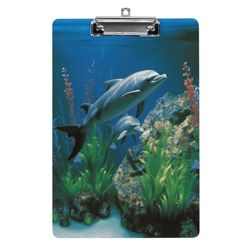 Acryl-Klemmbrett, 32,5 x 21,6 cm, lustig, aquatisch, biologisch, Druck-Dateibrett, Clip, niedlich, mit flachem Profil, für Bürobedarf Acryl-Klemmbrett, 32,5 x 21,6 cm, lustig, aquatisch, biologisch, Druck-Dateibrett, Clip, niedlich, mit flachem Profil, für Bürobedarf von RTSEBVN