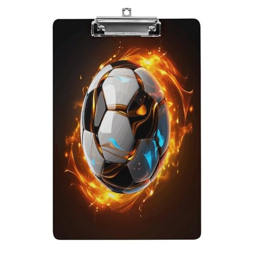 Acryl-Klemmbrett, 32,5 x 21,6 cm, lustig, cooler Fußballdruck, Dateibrett, Clip, niedlich, mit niedrigem Profil, für Bürobedarf Acryl-Klemmbrett, 32,5 x 21,6 cm, lustig, cooler Fußballdruck, Dateibrett, Clip, niedlich, mit niedrigem Profil, für Bürobedarf von RTSEBVN