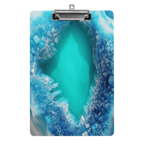 Acryl-Klemmbrett, 32,5 x 21,6 cm, lustig, hellblau, türkis, Druck-Dateibrett, Clip, niedlich mit niedrigem Profil-Clip für Bürobedarf von RTSEBVN