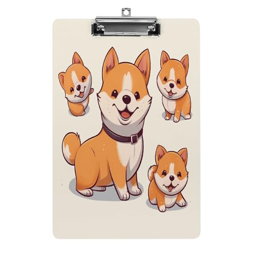 Acryl-Klemmbrett, 32,5 x 21,6 cm, lustig, niedlich, Shiba Inu Hund, Druck-Dateibrett, Clip, niedlich mit niedrigem Profil-Clip für Büro Acryl-Klemmbrett, 32,5 x 21,6 cm, lustig, niedlich, Shiba Inu Hund, Druck-Dateibrett, Clip, niedlich mit niedrigem Profil-Clip für Büro von RTSEBVN