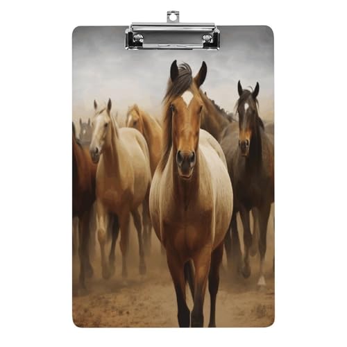 Acryl-Klemmbrett, 32,5 x 21,6 cm, lustig, viele Pferde, Druck-Dateibrett, Clip, niedlich, mit flachem Profil-Clip für Büro Acryl-Klemmbrett, 32,5 x 21,6 cm, lustig, viele Pferde, Druck-Dateibrett, Clip, niedlich, mit flachem Profil-Clip für Büro von RTSEBVN