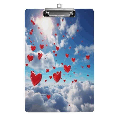 Acryl-Klemmbrett, 32,5 x 21,6 cm, lustige Herzen in der Druckdateiplatte, niedlich, mit flachem Profil-Clip für Bürobedarf Acryl-Klemmbrett, 32,5 x 21,6 cm, lustige Herzen in der Druckdateiplatte, niedlich, mit flachem Profil-Clip für Bürobedarf von RTSEBVN