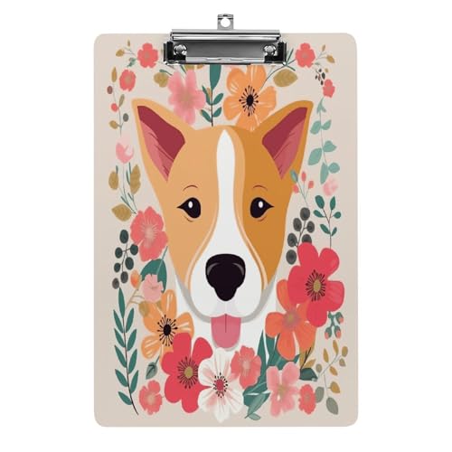 Acryl-Klemmbrett, 32,5 x 21,6 cm, lustige Hundeblumen, Druck-Dateibrett, Clip, niedlich, mit flachem Profil-Clip für Büro Acryl-Klemmbrett, 32,5 x 21,6 cm, lustige Hundeblumen, Druck-Dateibrett, Clip, niedlich, mit flachem Profil-Clip für Büro von RTSEBVN