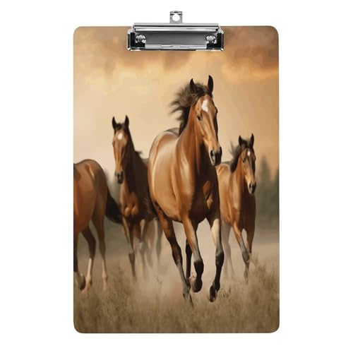 Acryl-Klemmbrett, 32,5 x 21,6 cm, lustige Pferde, Druck-Dateibrett, Clip, niedlich, mit flachem Profil-Clip für Büro Acryl-Klemmbrett, 32,5 x 21,6 cm, lustige Pferde, Druck-Dateibrett, Clip, niedlich, mit flachem Profil-Clip für Büro von RTSEBVN