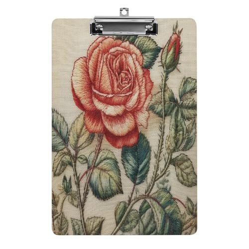 Acryl-Klemmbrett, 32,5 x 21,6 cm, lustige Rose, zarter Stil, Druck-Dateibrett, Clip, niedlich mit niedrigem Profil-Clip für Büro Acryl-Klemmbrett, 32,5 x 21,6 cm, lustige Rose, zarter Stil, Druck-Dateibrett, Clip, niedlich mit niedrigem Profil-Clip für Büro von RTSEBVN