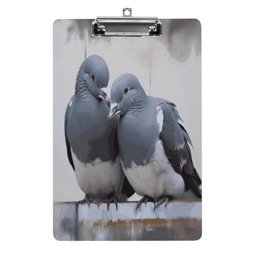 Acryl-Klemmbrett, 32,5 x 21,6 cm, lustige Tauben, Druck-Dateibrett, Clip, niedlich, mit flachem Profil-Clip für Büro Acryl-Klemmbrett, 32,5 x 21,6 cm, lustige Tauben, Druck-Dateibrett, Clip, niedlich, mit flachem Profil-Clip für Büro von RTSEBVN