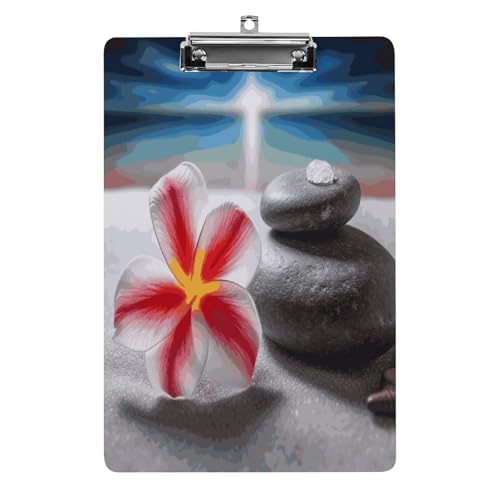 Acryl-Klemmbrett, 32,5 x 21,6 cm, lustige tropische Blume und Steindruck, Dateibrett, Clip, niedlich, mit flachem Profil-Clip für Bürobedarf Acryl-Klemmbrett, 32,5 x 21,6 cm, lustige tropische Blume und Steindruck, Dateibrett, Clip, niedlich, mit flachem Profil-Clip für Bürobedarf von RTSEBVN