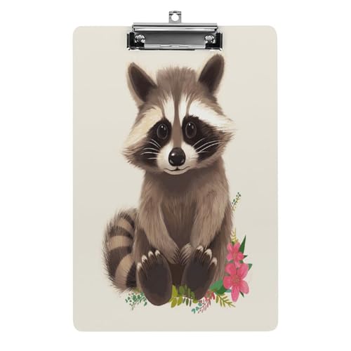 Acryl-Klemmbrett, 32,5 x 21,6 cm, lustiger Waschbär-Druck, Dateibrett, Clip, niedlich, mit flachem Profil-Clip für Büro Acryl-Klemmbrett, 32,5 x 21,6 cm, lustiger Waschbär-Druck, Dateibrett, Clip, niedlich, mit flachem Profil-Clip für Büro von RTSEBVN