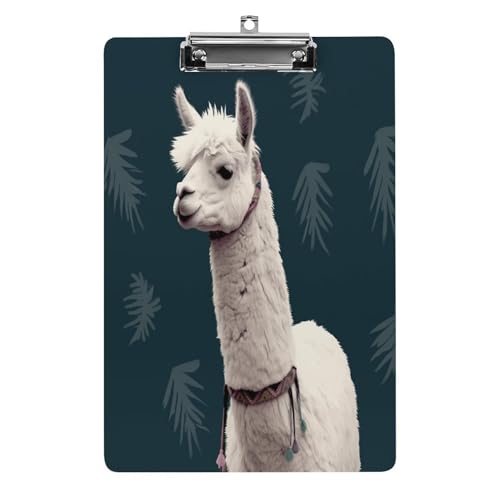 Acryl-Klemmbrett, 32,5 x 21,6 cm, lustiges Alpaka-Druck-Aktenbrett, niedlich, mit niedrigem Profil-Clip für Bürobedarf Acryl-Klemmbrett, 32,5 x 21,6 cm, lustiges Alpaka-Druck-Aktenbrett, niedlich, mit niedrigem Profil-Clip für Bürobedarf von RTSEBVN