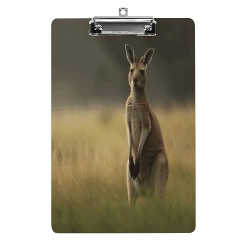 Acryl-Klemmbrett, 32,5 x 21,6 cm, lustiges Känguru, stehend auf dem Gras, Druck-Dateibrett, Clip, niedlich mit niedrigem Profil-Clip für Bürobedarf Acryl-Klemmbrett, 32,5 x 21,6 cm, lustiges Känguru, stehend auf dem Gras, Druck-Dateibrett, Clip, niedlich mit niedrigem Profil-Clip für Bürobedarf von RTSEBVN