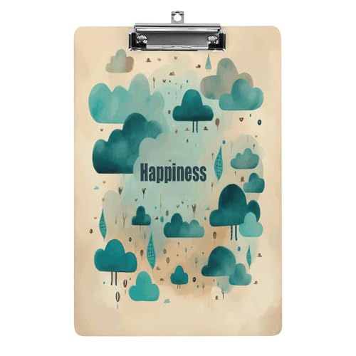 Acryl-Klemmbrett, 32,5 x 21,6 cm, lustiges Wolkenglück, Druck-Dateibrett, Clip, niedlich mit niedrigem Profil-Clip für Büro Acryl-Klemmbrett, 32,5 x 21,6 cm, lustiges Wolkenglück, Druck-Dateibrett, Clip, niedlich mit niedrigem Profil-Clip für Büro von RTSEBVN