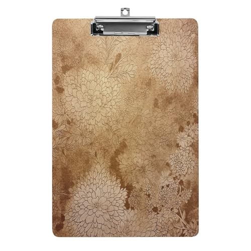 Acryl-Klemmbrett, 32,5 x 21,6 cm, lustiges goldenes Blumendesign, Druck-Dateibrett, Clip, niedlich mit niedrigem Profil-Clip für Büro Acryl-Klemmbrett, 32,5 x 21,6 cm, lustiges goldenes Blumendesign, Druck-Dateibrett, Clip, niedlich mit niedrigem Profil-Clip für Büro von RTSEBVN