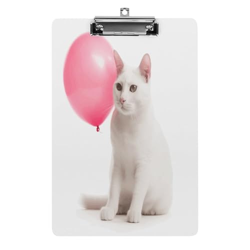 Acryl-Klemmbrett, 32,5 x 21,6 cm, lustiges weißes Tier mit Ballon-Druck, Dateibrett, Clip, niedlich mit niedrigem Profil-Clip für Büro Acryl-Klemmbrett, 32,5 x 21,6 cm, lustiges weißes Tier mit Ballon-Druck, Dateibrett, Clip, niedlich mit niedrigem Profil-Clip für Büro von RTSEBVN