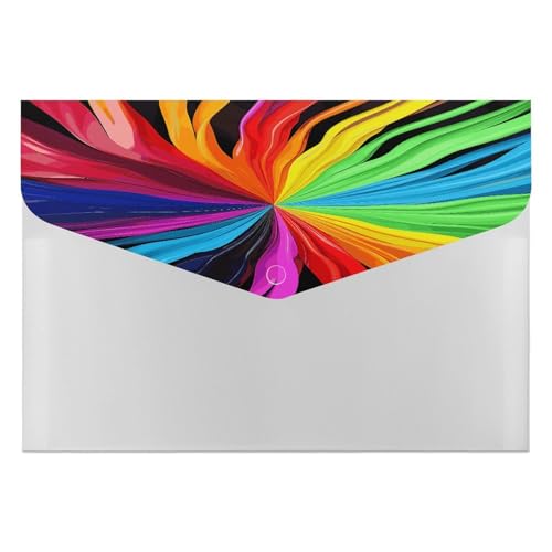 Aktenordner, tragbar, Regenbogenfarben, Druck-Datei-Aufbewahrungstasche, langlebig, Ordner, Organizer für Zuhause oder Büro von RTSEBVN