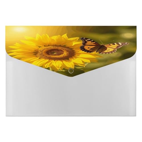 Aktenordner, tragbar, Sonnenblume, Schmetterling, sonniger Druck, Datei-Aufbewahrungstasche, robuster Ordner, Organizer für Zuhause oder Büro Aktenordner, tragbar, Sonnenblume, Schmetterling, sonniger Druck, Datei-Aufbewahrungstasche, robuster Ordner, Organizer für Zuhause oder Büro von RTSEBVN