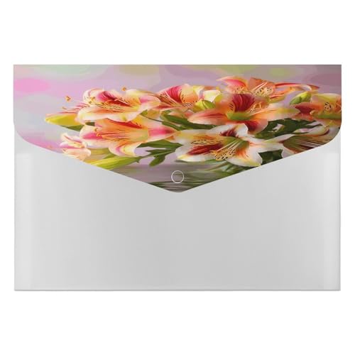 Dokumentenmappen, tragbar, Alstroemeria-Druck, Dokumenten-Aufbewahrungstasche, langlebig, Ordner, Organizer für Zuhause oder Büro Dokumentenmappen, tragbar, Alstroemeria-Druck, Dokumenten-Aufbewahrungstasche, langlebig, Ordner, Organizer für Zuhause oder Büro von RTSEBVN