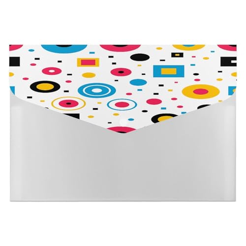 Dokumentenmappen, tragbar, Kreise und Quadrate, Druckdatei-Aufbewahrungstasche, langlebig, Ordner, Organizer für Zuhause oder Büro Dokumentenmappen, tragbar, Kreise und Quadrate, Druckdatei-Aufbewahrungstasche, langlebig, Ordner, Organizer für Zuhause oder Büro von RTSEBVN