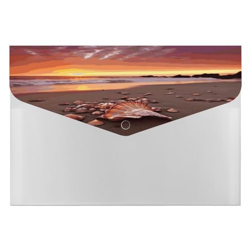 Dokumentenmappen, tragbar, Muschel, Strand, Sonnenuntergang, Druck, Datei-Aufbewahrungstasche, langlebig, Ordner, Organizer für Zuhause oder Büro Dokumentenmappen, tragbar, Muschel, Strand, Sonnenuntergang, Druck, Datei-Aufbewahrungstasche, langlebig, Ordner, Organizer für Zuhause oder Büro von RTSEBVN