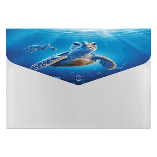 Dokumentenmappen, tragbar, Schildkröte in blauem Wasserdruck, Aufbewahrungstasche, robuster Ordner, Organizer für Zuhause oder Büro Dokumentenmappen, tragbar, Schildkröte in blauem Wasserdruck, Aufbewahrungstasche, robuster Ordner, Organizer für Zuhause oder Büro von RTSEBVN