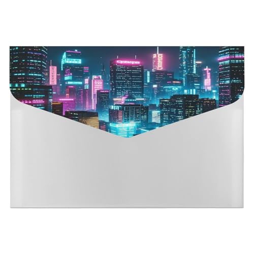 Dokumentenmappen, tragbar, Urban Nighttime Printing File Storage Bag Durable Folder Organizer für Zuhause oder Büro Dokumentenmappen, tragbar, Urban Nighttime Printing File Storage Bag Durable Folder Organizer für Zuhause oder Büro von RTSEBVN