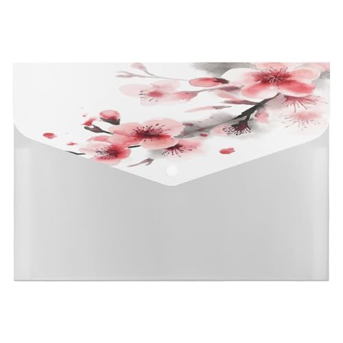 Dokumentenmappen, tragbar, asiatische Aquarellfarben, Kirschblumen, Druck, Datei-Aufbewahrungstasche, langlebig, Ordner, Organizer für Zuhause oder Büro Dokumentenmappen, tragbar, asiatische Aquarellfarben, Kirschblumen, Druck, Datei-Aufbewahrungstasche, langlebig, Ordner, Organizer für Zuhause oder Büro von RTSEBVN