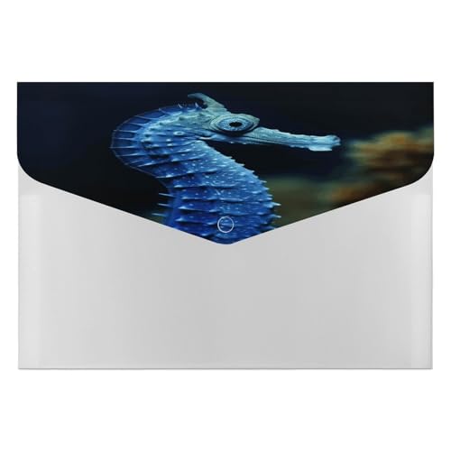 Dokumentenmappen, tragbar, blau, Seepferdchen-Druck, Aufbewahrungstasche, langlebig, Ordner, Organizer für Zuhause oder Büro Dokumentenmappen, tragbar, blau, Seepferdchen-Druck, Aufbewahrungstasche, langlebig, Ordner, Organizer für Zuhause oder Büro von RTSEBVN
