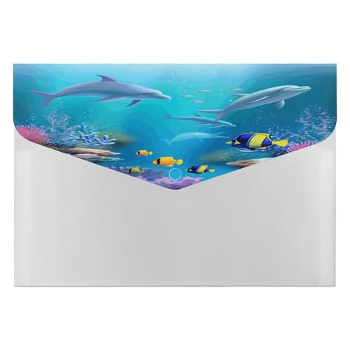 Dokumentenmappen, tragbar, blau, Unterwasserfisch, Dokumenten-Aufbewahrungstasche, langlebig, Ordner, Organizer für Zuhause oder Büro Dokumentenmappen, tragbar, blau, Unterwasserfisch, Dokumenten-Aufbewahrungstasche, langlebig, Ordner, Organizer für Zuhause oder Büro von RTSEBVN
