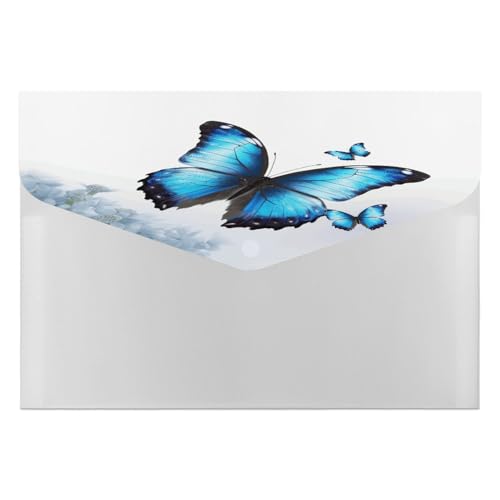 Dokumentenmappen, tragbar, blauer Schmetterlingsdruck, Datei-Aufbewahrungstasche, robuster Ordner, Organizer für Zuhause oder Büro Dokumentenmappen, tragbar, blauer Schmetterlingsdruck, Datei-Aufbewahrungstasche, robuster Ordner, Organizer für Zuhause oder Büro von RTSEBVN
