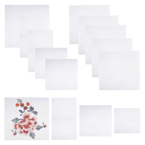 Stoff zum Sticken, 10 Stück Kreuzstich Stoff Weiße Aida Tuch Stickvorlagen Kreuzstich Cross Stitch Fabric Großer Handarbeitsstoff zum Zählen für DIY Basteln Handwerk Näharbeit Stoff zum Sticken, 10 Stück Kreuzstich Stoff Weiße Aida Tuch Stickvorlagen Kreuzstich Cross Stitch Fabric Großer Handarbeitsstoff zum Zählen für DIY Basteln Handwerk Näharbeit von RTSHUK