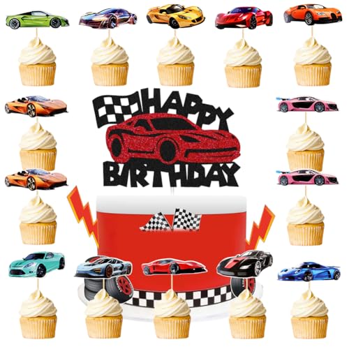 RTUHCSP 25 Stück Cars Tortendeko, Sportwagen Car Cupcake Toppers, Auto Tortendeko, Auto Muffins Deko, Cars Theme Torten Deko, Geburtstag Dekoration für Kinder RTUHCSP 25 Stück Cars Tortendeko, Sportwagen Car Cupcake Toppers, Auto Tortendeko, Auto Muffins Deko, Cars Theme Torten Deko, Geburtstag Dekoration für Kinder von RTUHCSP