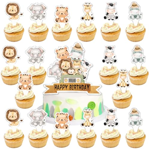 RTUHCSP 73 Stück Tortendeko Tiere, Waldtiere Tortendeko Geburtstag, Muffin Deko, Cupcake Topper, Dschungel Geburtstag Dekoration für Kinder RTUHCSP 73 Stück Tortendeko Tiere, Waldtiere Tortendeko Geburtstag, Muffin Deko, Cupcake Topper, Dschungel Geburtstag Dekoration für Kinder von RTUHCSP