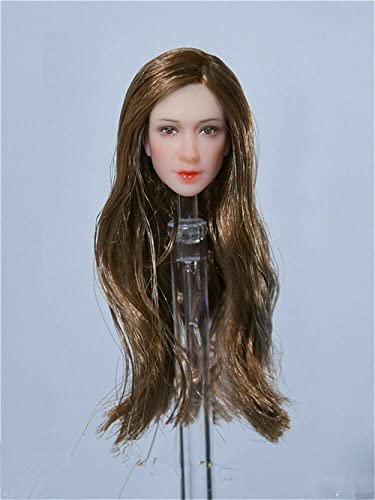RTYBCDE 1/12 Weibliche Kopf, 1/12 Schöne europäische Frau mit eingepflanztem Haar, Kopfmodell für 6-Zoll-Aktionfigur (FG077B) von RTYBCDE