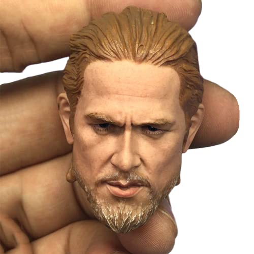 RTYBCDE 1/6 Männliche Kopfskulptur, Charlie Hunnam, europäischer Mann, geschnitzt für 12-Zoll-Aktionfigur-Puppenkörper (A) von RTYBCDE