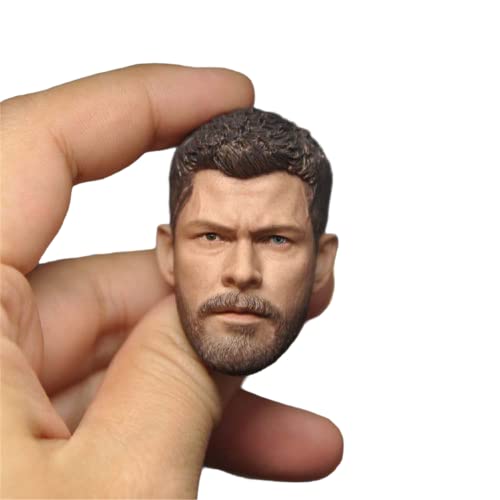 RTYBCDE 1/6 Männliche Kopfskulptur, Chris Hemsworth, europäischer Mann, geschnitzt für 12-Zoll-Aktionfigur-Puppenkörper (C) von RTYBCDE