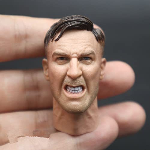 RTYBCDE 1/6 Männliche Kopfskulptur, Europäischer männlicher Soldatenkopf, geschnitzt für 12-Zoll-Aktionfigur-Puppenkörper-Sammlung (B) von RTYBCDE